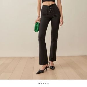 NET-A-PORTER Len pants - black lace up pants